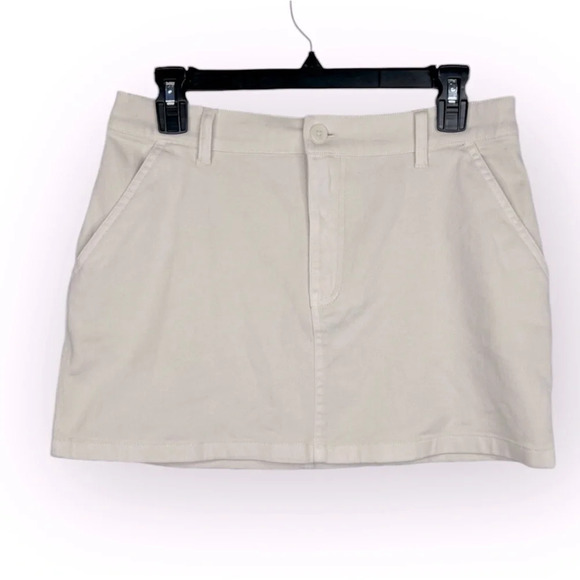 BP Women's Ivory A-Line Flat Front Mini Skirt Size 6 Carpenter Utility - Picture 1 of 8